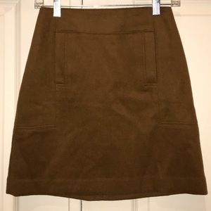 Loft Brown Wool Mini Skirt Size 2P